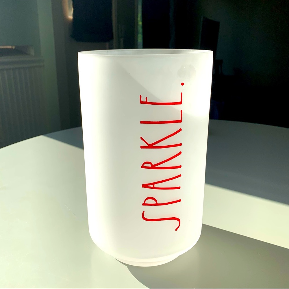 Large Rae Dunn Sparkle Frosted Glass Candleholder